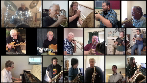 Composite picture of band from the video